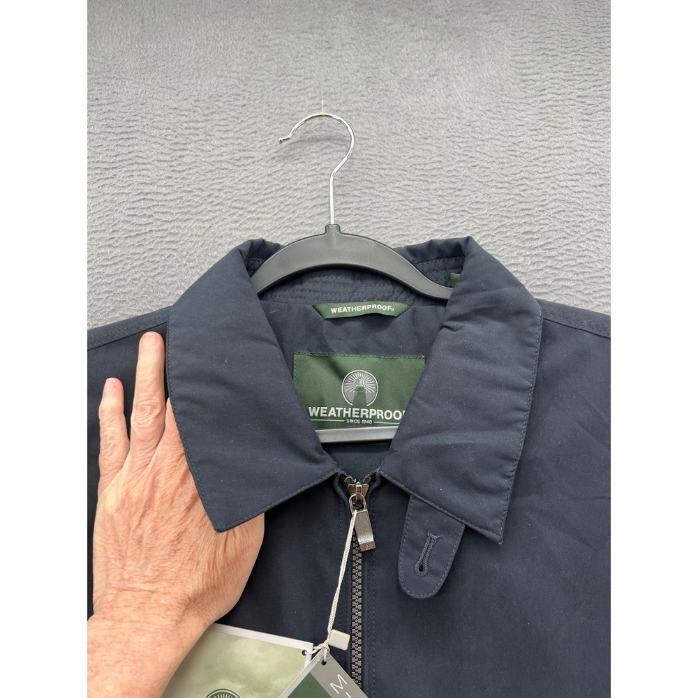 Weatherproof Jacket Mens Sz M Microfiber Golf Bomber Navy Blue Full Zip NWT - Picture 4 of 12